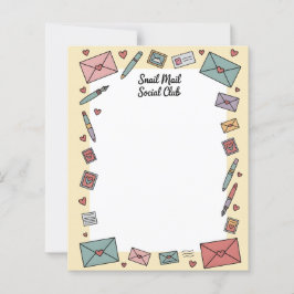 Lámina Snail Mail Social Pen Pal Letter Writing Paper