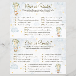 Lámina Sobre bajo juego de Baby Shower - Globo de aire ca