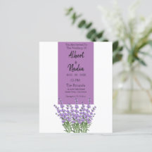 Sobre el presupuesto Lavanda Púrpura Boda Elegante