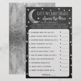 Lámina Sobre la luna | Baby Shower Adivina La Partida De 