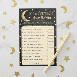 Lámina Sobre la luna | Baby Shower Adivina La Partida De 