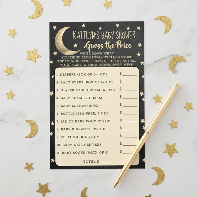 Lámina Sobre la luna | Baby Shower Adivina La Partida De  (Subido por el creador)