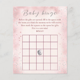 Lámina Sobre la luna Chica Juego Baby Shower Bingo Bebé