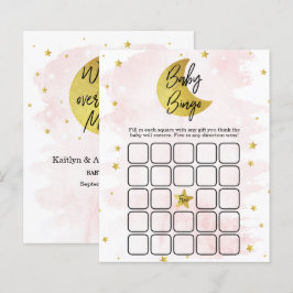 Lámina Sobre la luna | Chicas Baby Shower Bingo