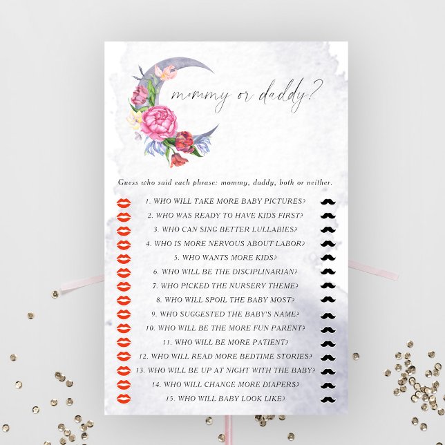 Lámina Sobre la luna - juego de ducha de bebé de mamá o p (Subido por el creador)