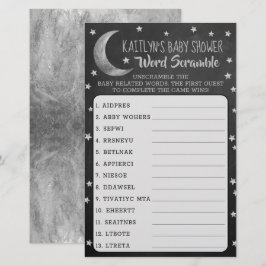 Lámina Sobre la luna | Juego de frotis de Baby Shower