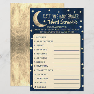 Lámina Sobre la luna   Juego de frotis de Baby Shower