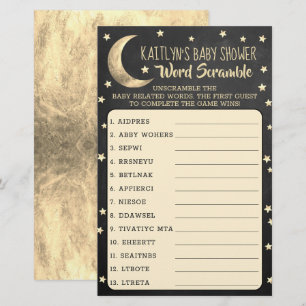 Lámina Sobre la luna Juego de frotis de Baby Shower