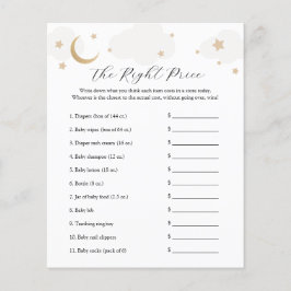 Lámina Sobre la luna nombre el juego de Baby Shower de pr