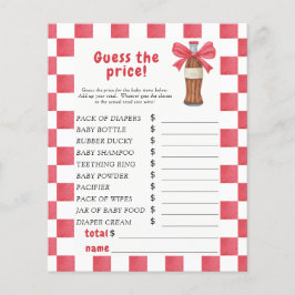 Lámina Soda baby shower - Guess the price Game