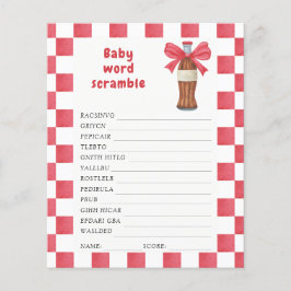 Lámina Soda baby shower Word scramble game
