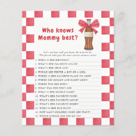 Lámina Soda Bottle baby shower Who knows mommy best game
