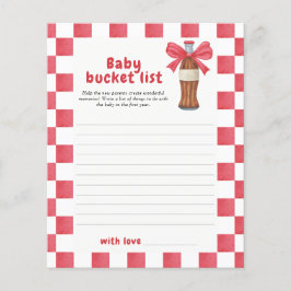 Lámina Soda & Bow baby shower - Baby bucket list game
