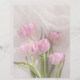 Lámina Soft pink tulips scrapbook paper