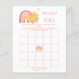 Lámina Sol | Invitación a bingo Baby Shower con arcoiris 