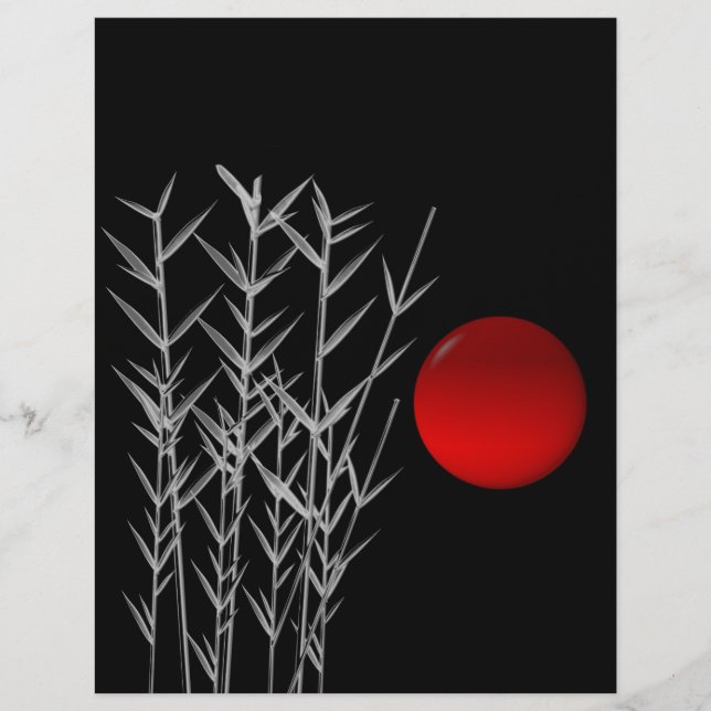 Lámina Sol rojo blanco zen (Anverso)