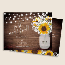 Sólo se casó con la Invitación del Boda de girasol
