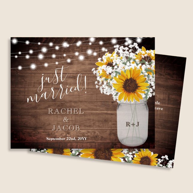 Lámina Sólo se casó con la Invitación del Boda de girasol (Subido por el creador)