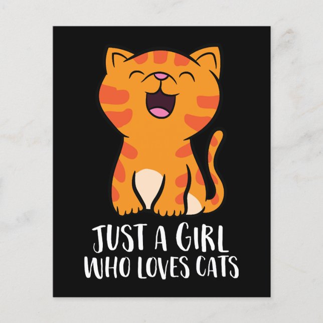 Lámina Sólo un Chica que ama el pullover de los gatos (Anverso)