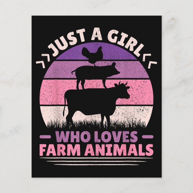 Lámina Sólo una Chica que ama a los animales de granja am (Anverso)