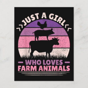 Lámina Sólo una Chica que ama a los animales de granja am