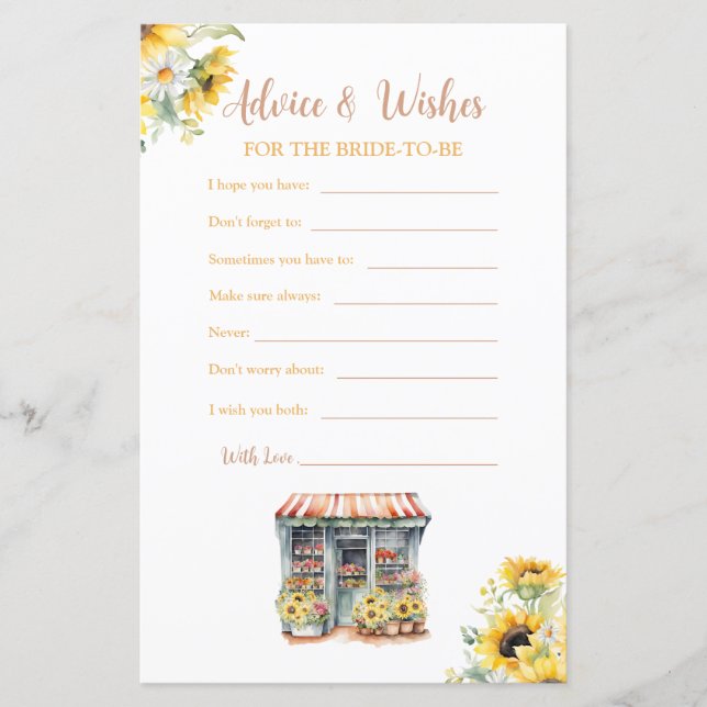 Lámina Sombras de girasol que no tiene consejos y deseos  (Anverso)