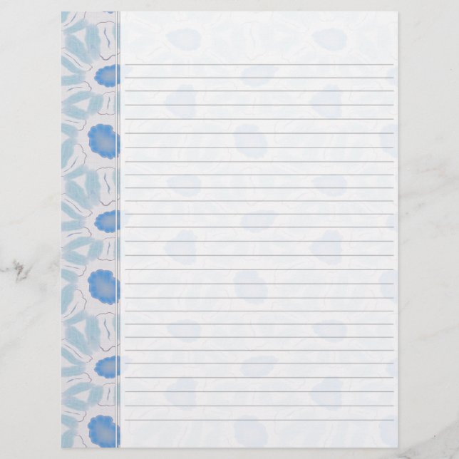 Lámina Sombras del patrón de resumen floral azul (Anverso)