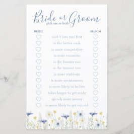 Lámina Something Blue Bride or Groom Game