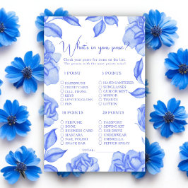 Lámina Something blue floral Bridal shower purse game