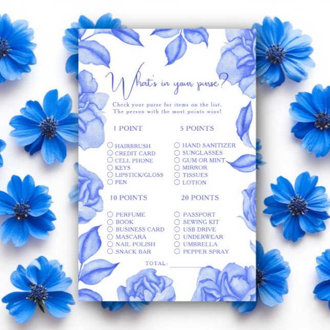 Lámina Something blue floral Bridal shower purse game (Subido por el creador)