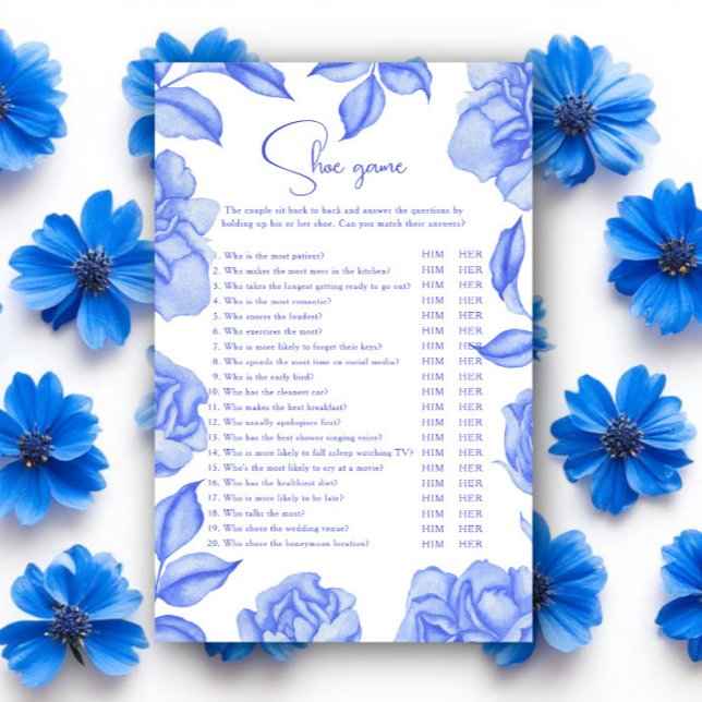 Lámina Something blue floral Bridal shower Shoe game (Subido por el creador)