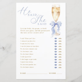 Lámina Something  Blue He Said She Said Game