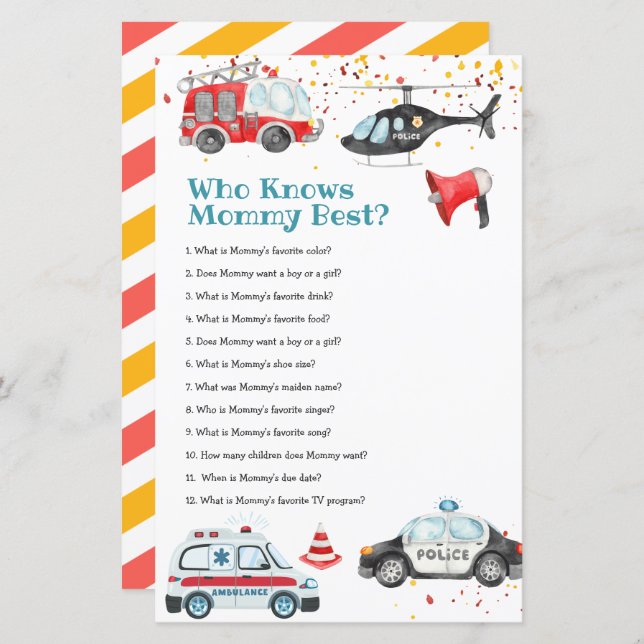 Lámina Sonar la alarma Baby Shower que conoce mejor a mam (Anverso / Reverso)