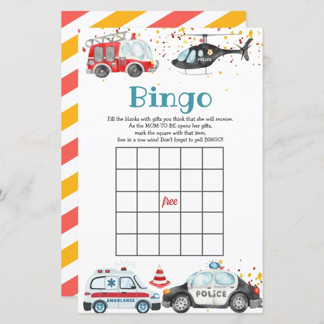 Lámina Sonar la alarma y agarrar los juegos de bingo de s (Anverso / Reverso)