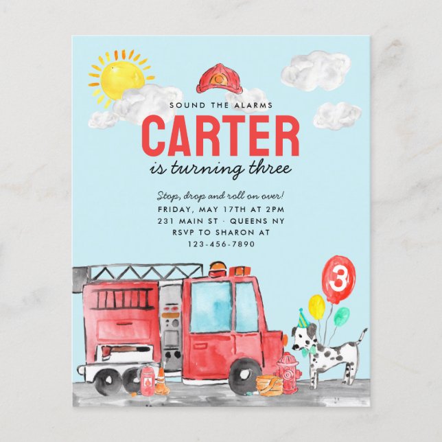 Lámina Sonido presupuestal cumpleaños del bombero del cam (Anverso)