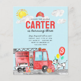 Lámina Sonido presupuestal cumpleaños del bombero del cam