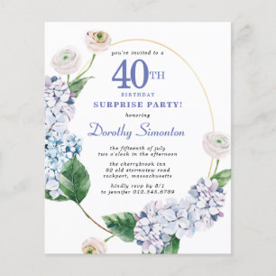 Lámina Sorpresa Fiesta presupuesto 40.ª invitación por cu
