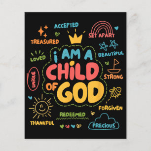 Lámina Soy un hijo de Dios Retro Cristiano Jesús Fe De