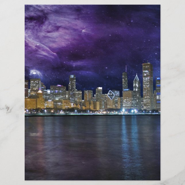 Lámina Spacey Chicago Skyline (Anverso)