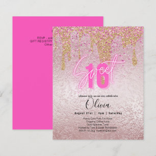 Lámina Sparkles Sweet16 Bonito Girly Pink 16º cumpleaños