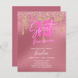 Lámina Sparkles Sweet16 Bonito Girly Pink 16º cumpleaños