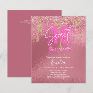 Lámina Sparkles Sweet16 Bonito Girly Pink 16º cumpleaños