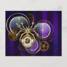 Spider Steampunk sobre fondo morado