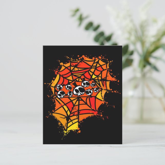 Lámina Spider Webs | Calavera de arañas (Anverso de pie)