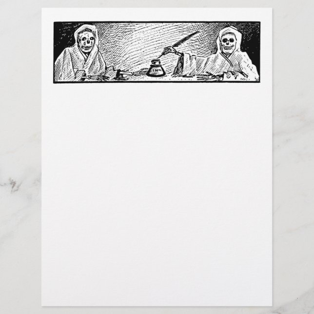 Lámina Spook Stationery - Imagen de Halloween de época de (Anverso)