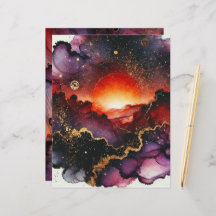 Spookone Sunset Halloween Alcohol Ink Scrapbook