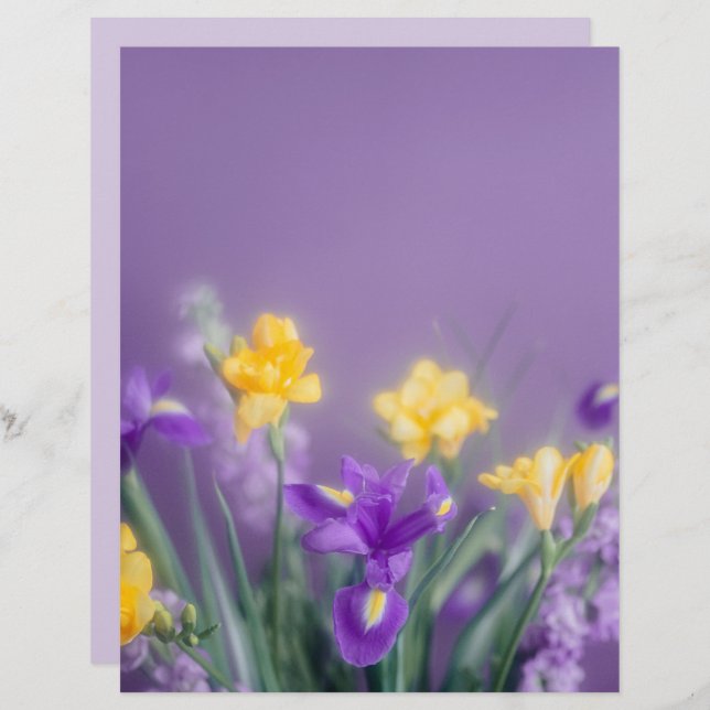 Lámina Spring blooms scrapbook paper (Anverso / Reverso)