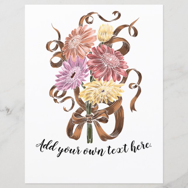 Lámina Spring Gerbera Daisy Journal Scrapbook Paper (Anverso)