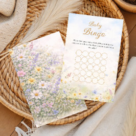 Lámina Spring Wildflower Baby Bingo Game Card