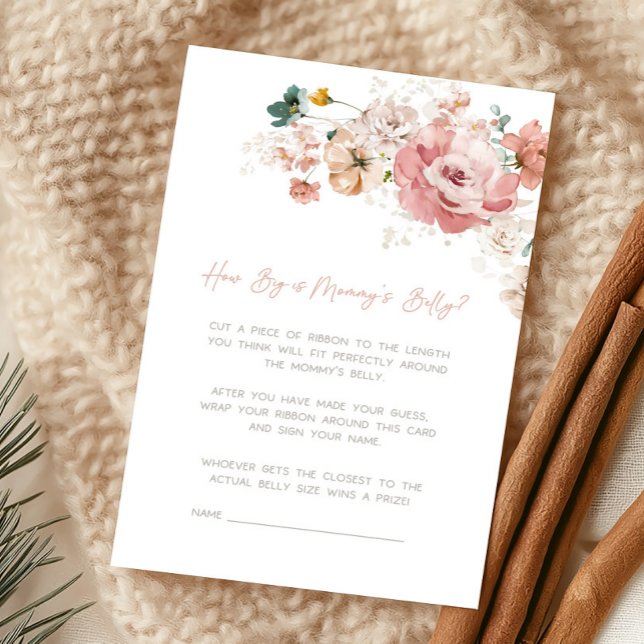 Lámina Spring Wildflower Baby Shower How Big Is Game (Wildflower Baby Shower Game)